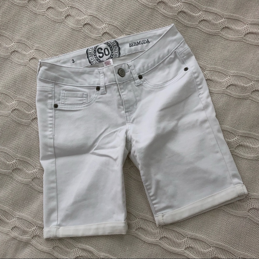 Soft White Bermuda Shorts